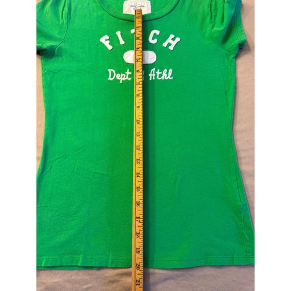 Abercrombie Fitch Babydoll Y2k T shirt Green Size M Preppy Holiday Layers 90's - Picture 4 of 8
